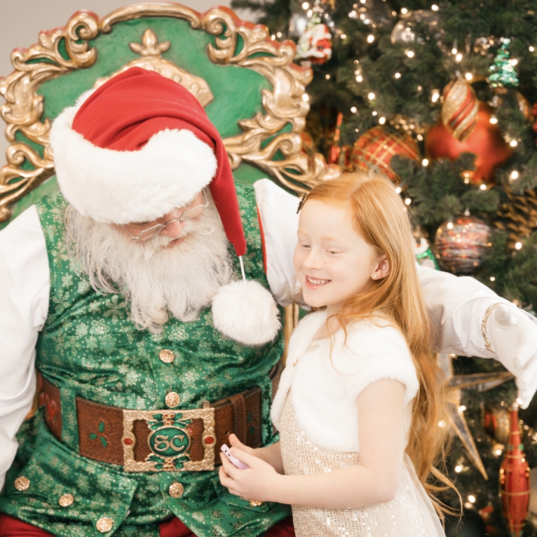 dallas santa at school event with kid